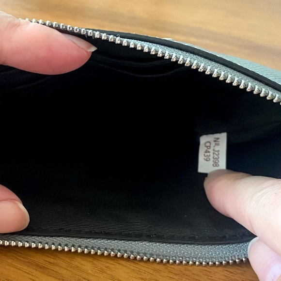 NEW Coach Corner Zip Wristlet Silver Metallic Ash Leather Wallet Glam Clutch - Picture 13 of 15